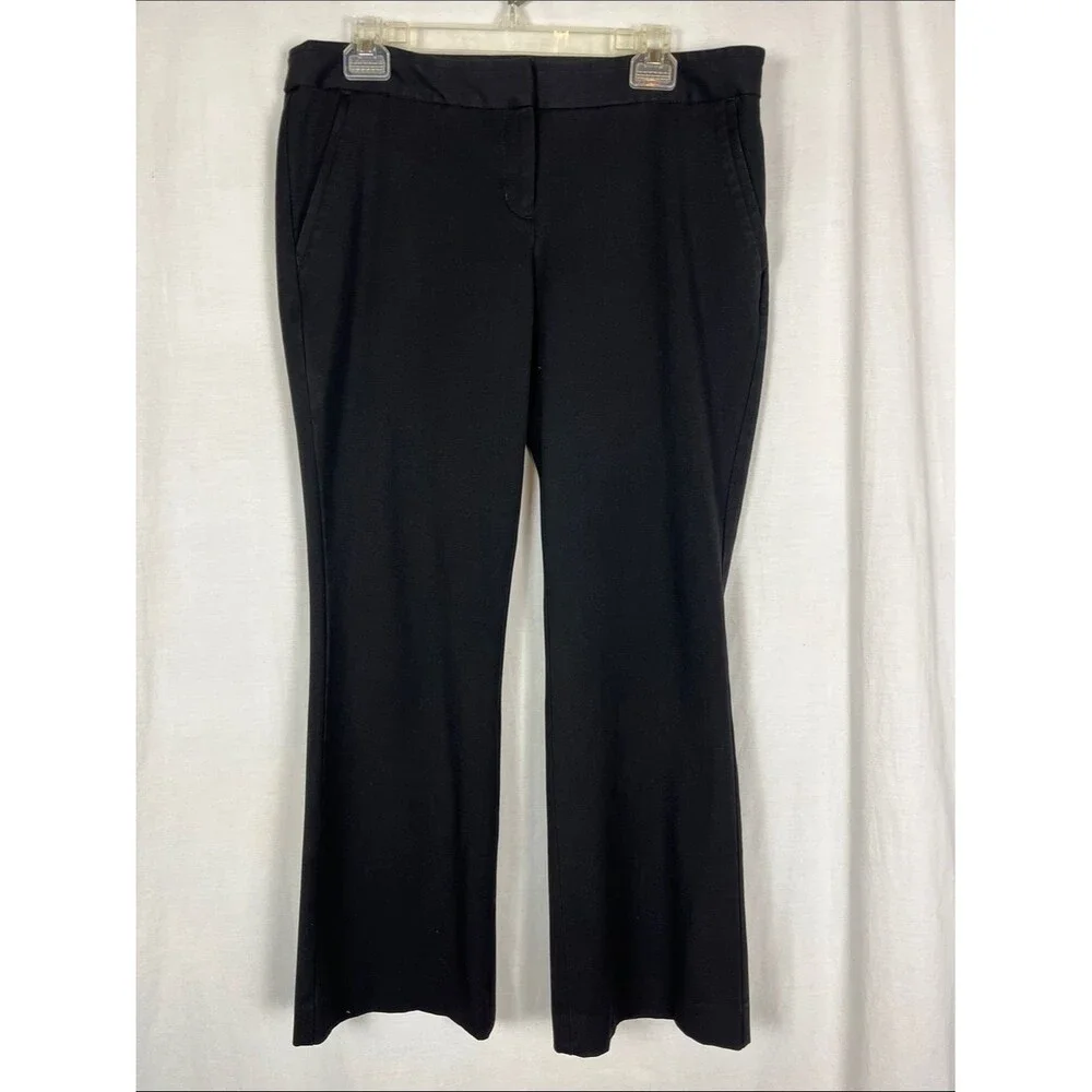 Express Pitch Black Columnist Straight Leg Dress Pants